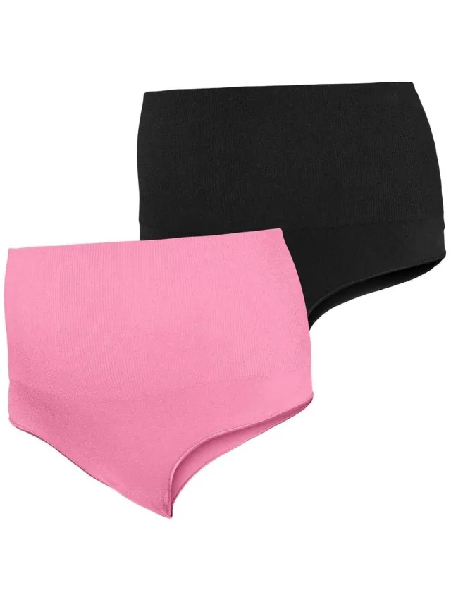 Mamalicious Mlilja string met hoge beenuitsnijding voor dames (set van 2) (Zwart/roze)