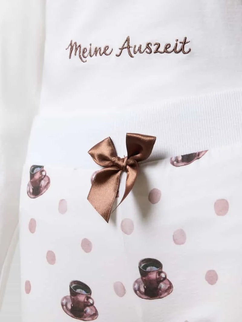 LOUIS & LOUISA Regular fit pyjama van puur katoen model 'Meine Auszeit' wit, foto 3