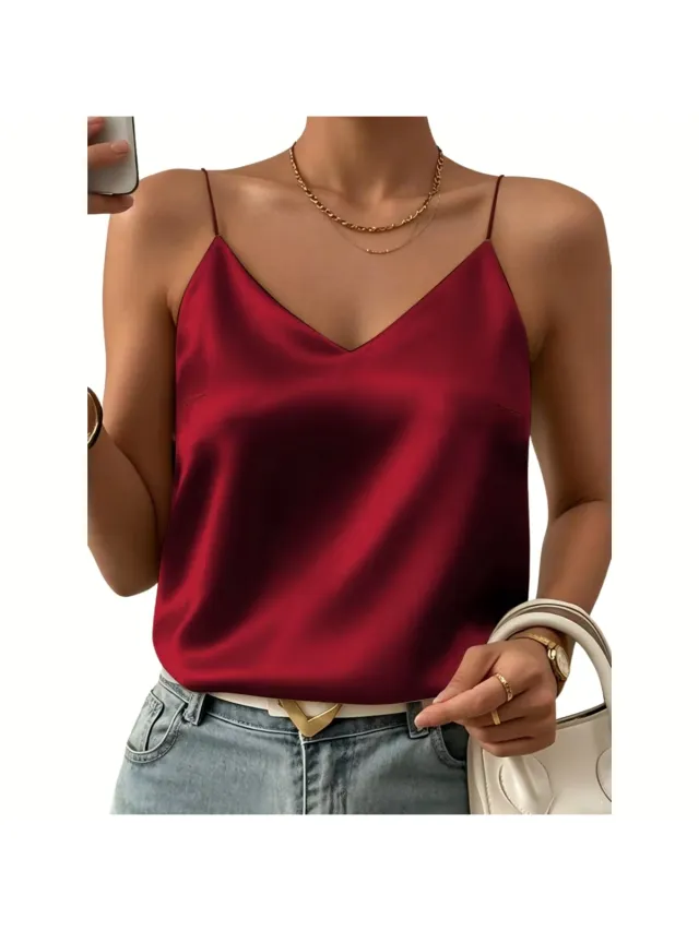 Currero Topje Dames - Top Kleding - Shirt - Blouse - Kort - Volwassen - Bordeauxrood