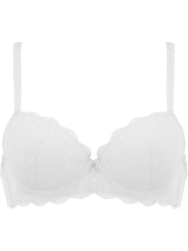 Naturana beugel BH met lichte padding en kant maat 80E wit