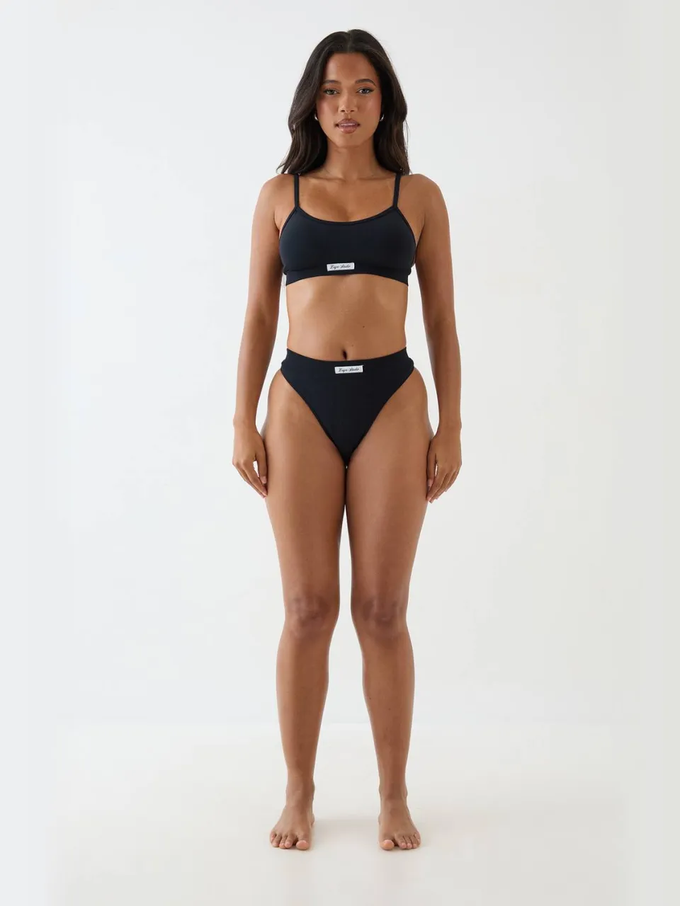 Dames Dsgn Studio Naadloze Bralette Met Ronde Halslijn En String Lingerieset zwart, foto 2