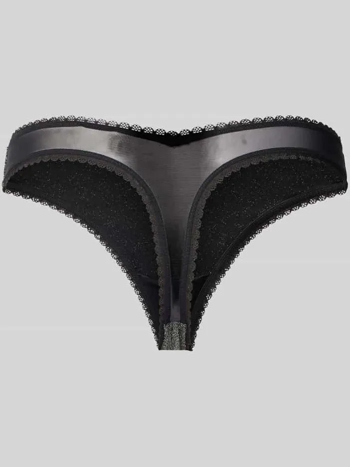 Hugo String met kant model 'LUREX THONG' zwart, foto 3