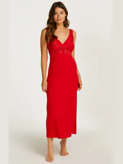 Hunkemöller Slipdress Nora Lace Long Rood