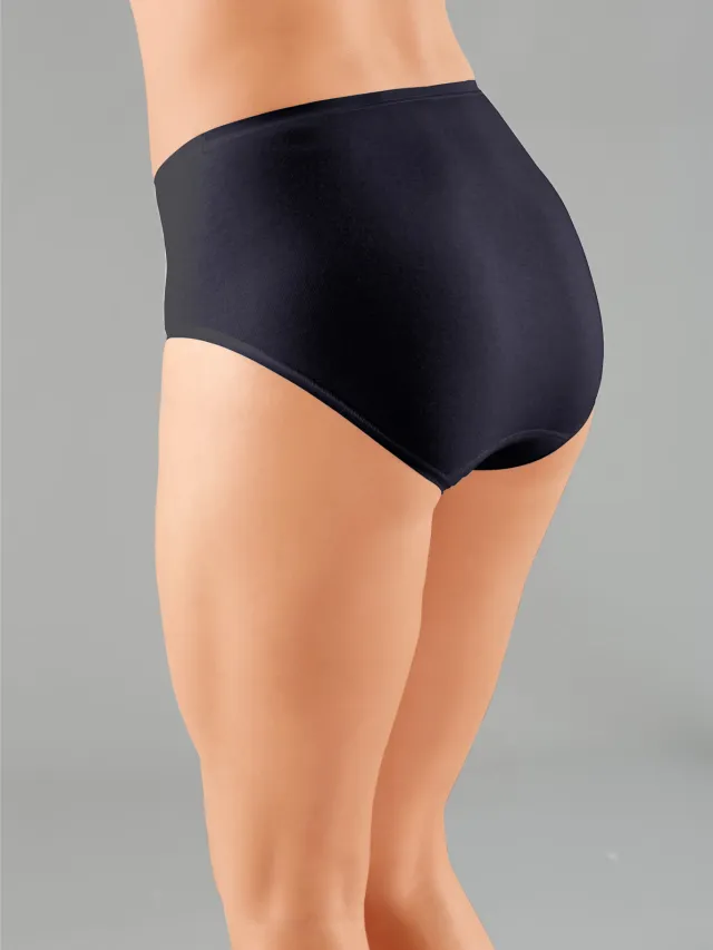 Slip biokatoen zwart 1x wit + 2x champagne + 2x zwart