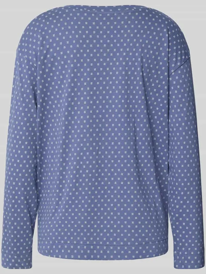 CCDK Copenhagen Pyjamabovendeel met all-over logoprint, model 'Janis' blauw, foto 2