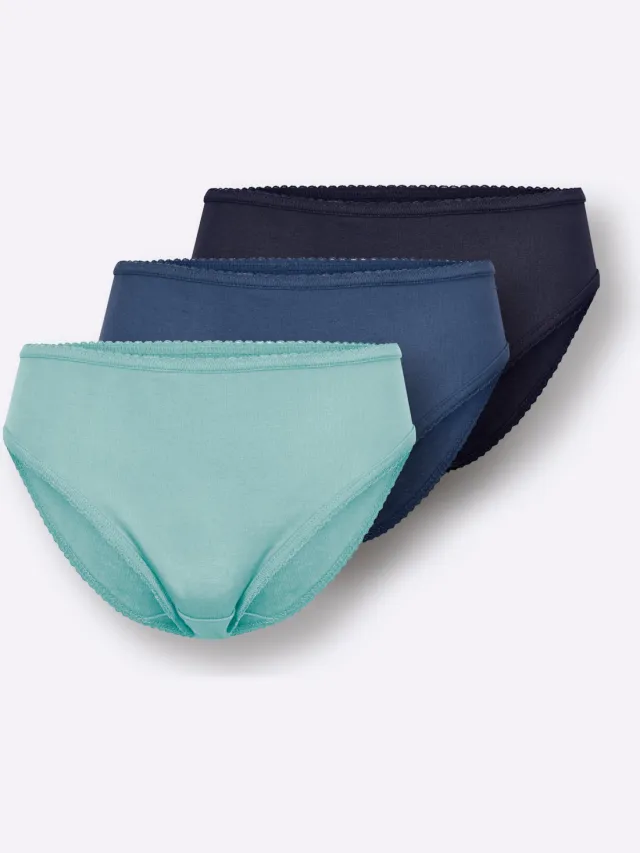 bikinislip marine, jeansblauw en mint, foto 2