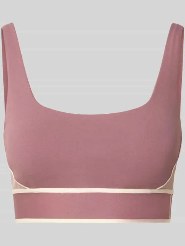 Fabletics Slim fit sport bh met logodetail Oudroze