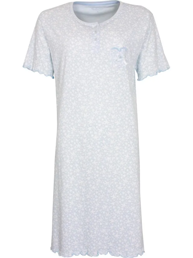 Tenderness Dames Nachthemd - 100% Katoen - Licht Blauw
