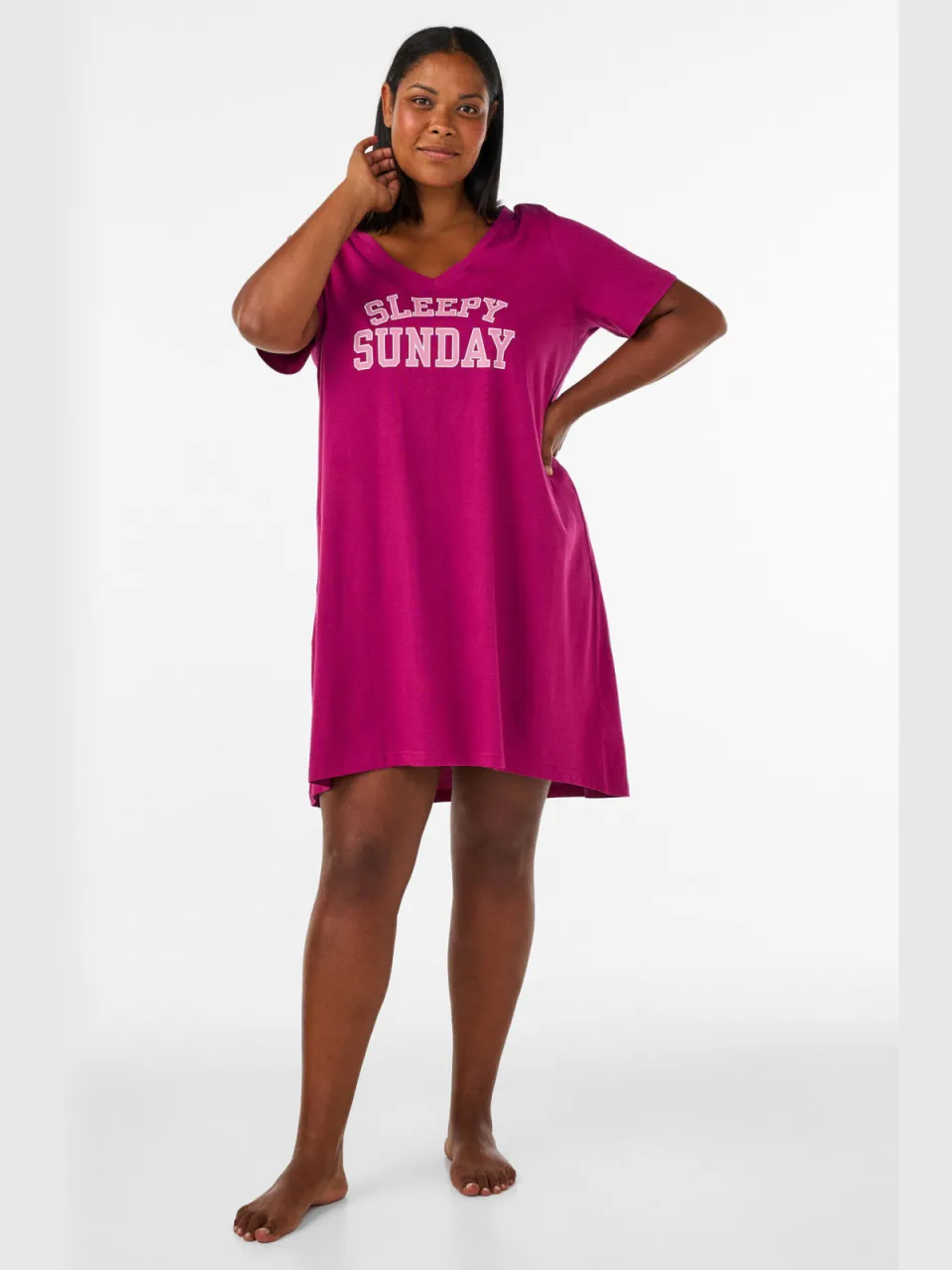 Zizzi nachthemd fuchsia, foto 4