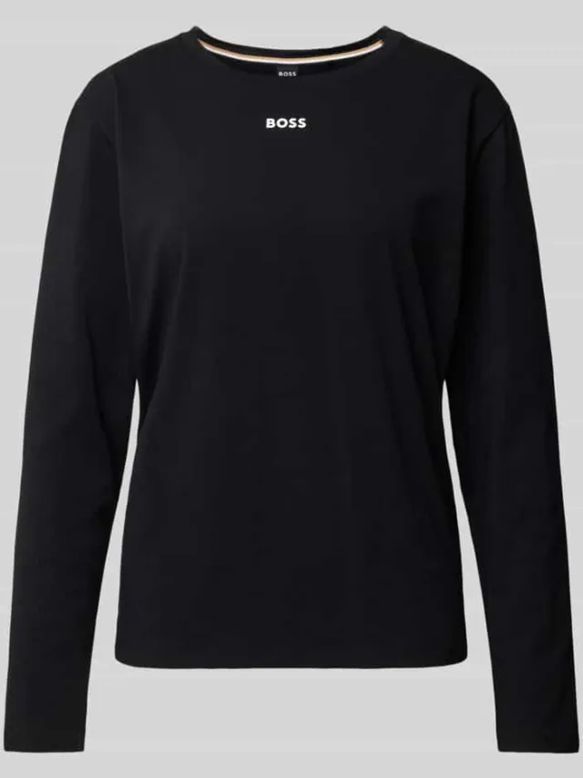 Boss Shirt met lange mouwen en labelprint zwart, foto 2