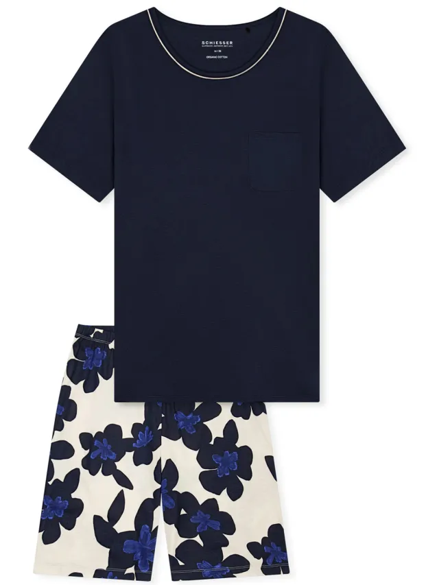 Schiesser Vrouwen Pyjama Comfort Donkerblauw