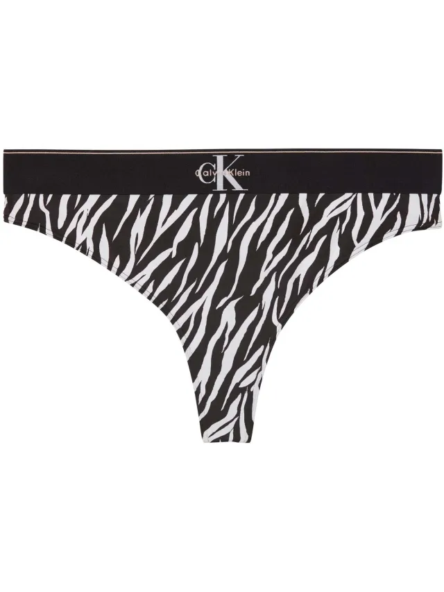 Calvin Klein Jeans Thong string zebraprint Zwart