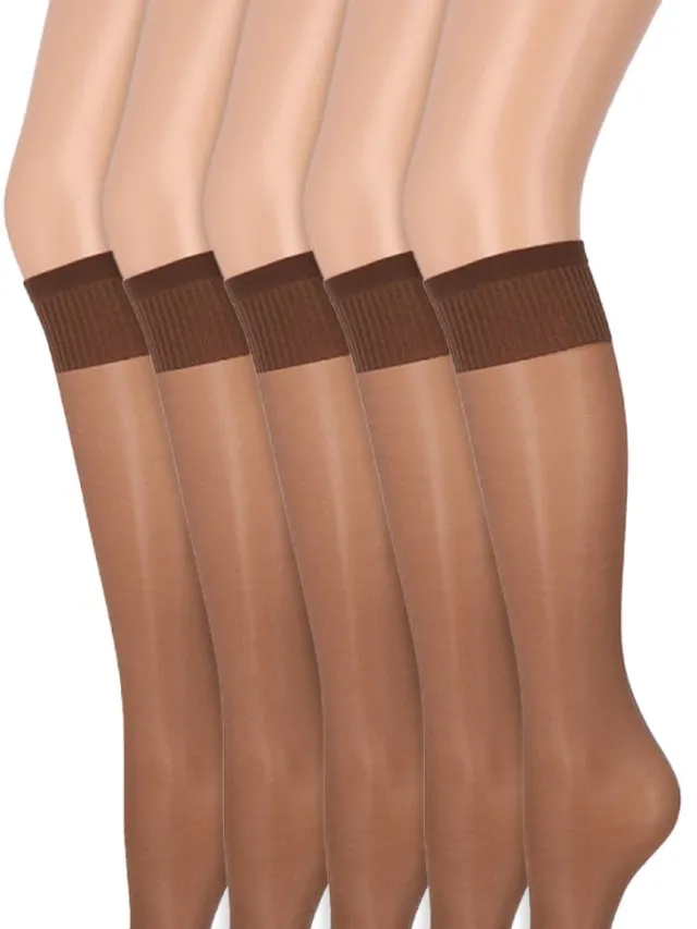 Marianne Drukvrije pantykousen | Lycra | 20 Denier | Merk: Marianne | Maat: One Size | Kleur: Muscat | 5 Paar Bruin