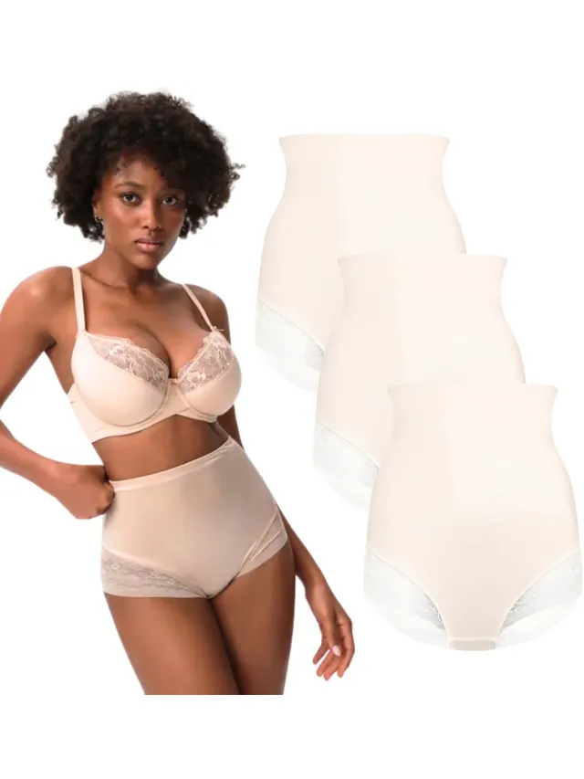 ESOTIQ Slim 39231 - Corrigerende slip - Zeer hoge taille - Naadloos - 3 stuks Wit