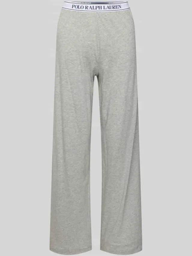 Polo Ralph Lauren Straight leg pyjamabroek met elastische band met label Lichtgrijs gemêleerd