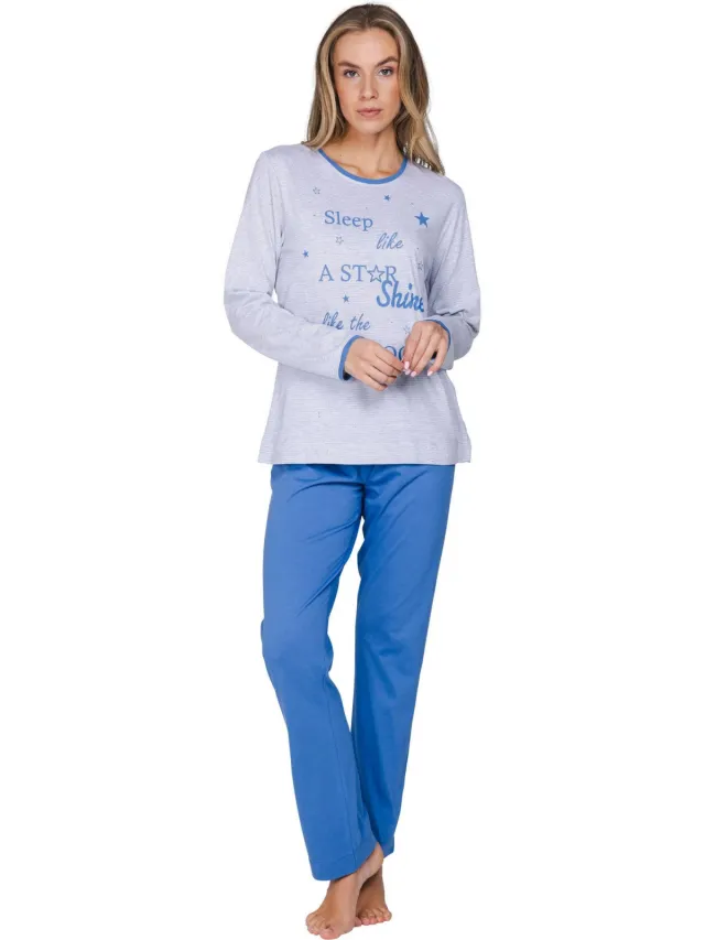 Rebelle Sleeping Stars pyjama blauw/wit