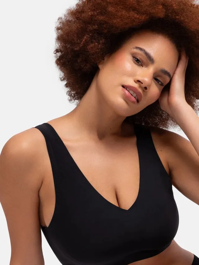 Dorina Bralette met vulling Eco - Soft BH - Naadloze BH Top - Comfortabele top - Schijnt niet door - S - Zwart