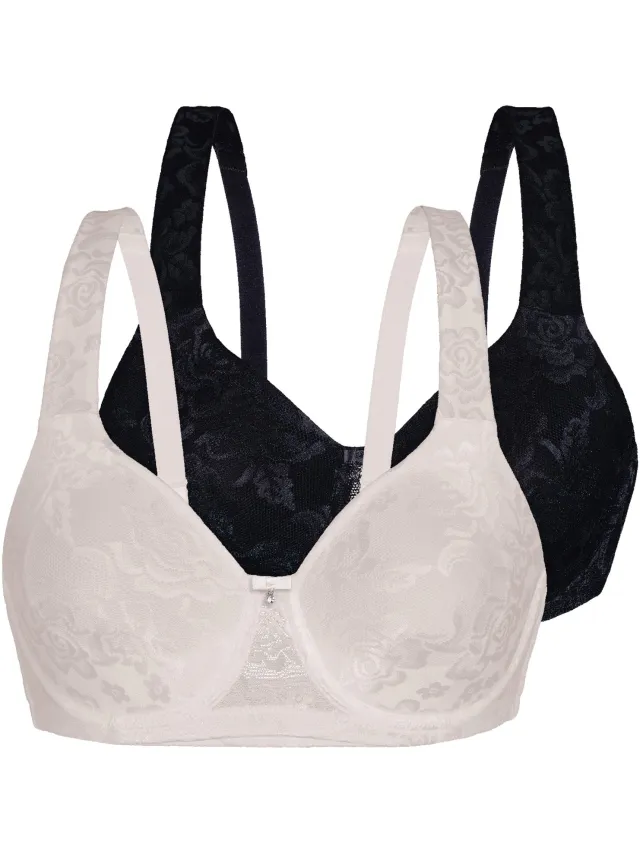 Sassa Voordeelpak van 2 beugel-bh's Allover Lace-jacquard ivory-black