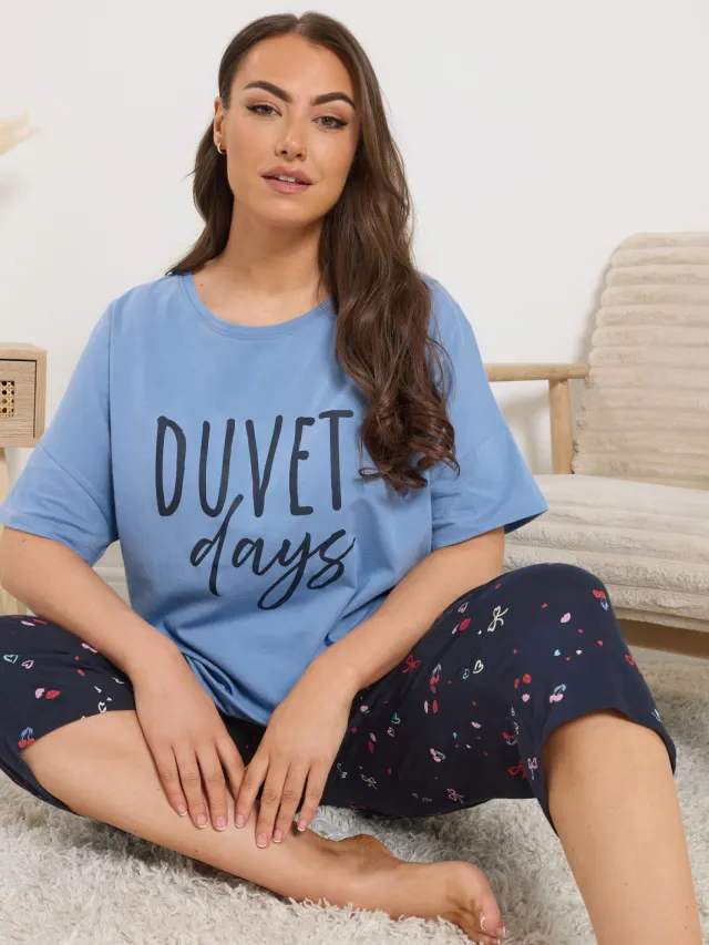 Yours Blauw 'Duvet Days' Slaapshirt-64, foto 2