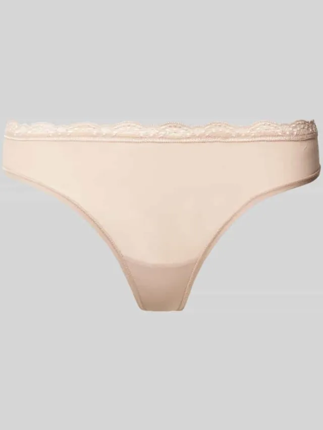 Calvin Klein String met kantgarnering Beige