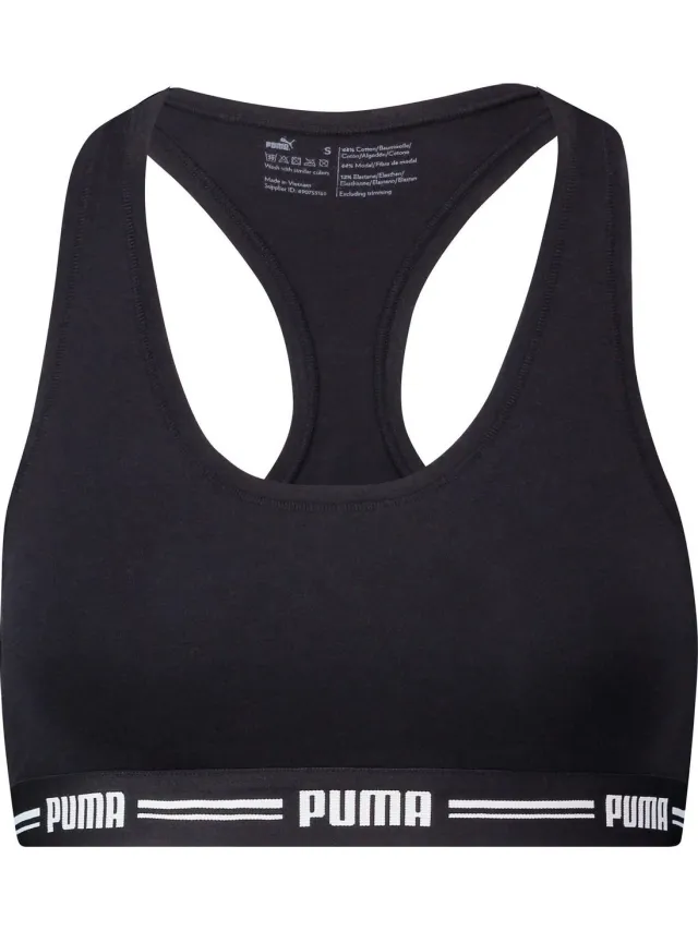 Puma Iconic Racerback Bra - Racerback Sport Beha - M - Zwart black