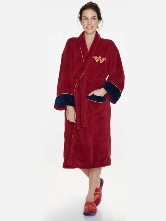 Wonder Woman Groovy DC Comics Fleece Bathrobe Wonder Woman Pyjamas Multi color