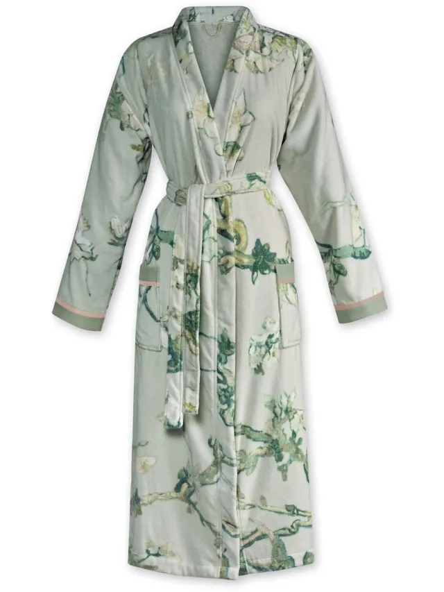 Beddinghouse x Van Gogh Museum Blossom Bathrobe Badjas - Groen
