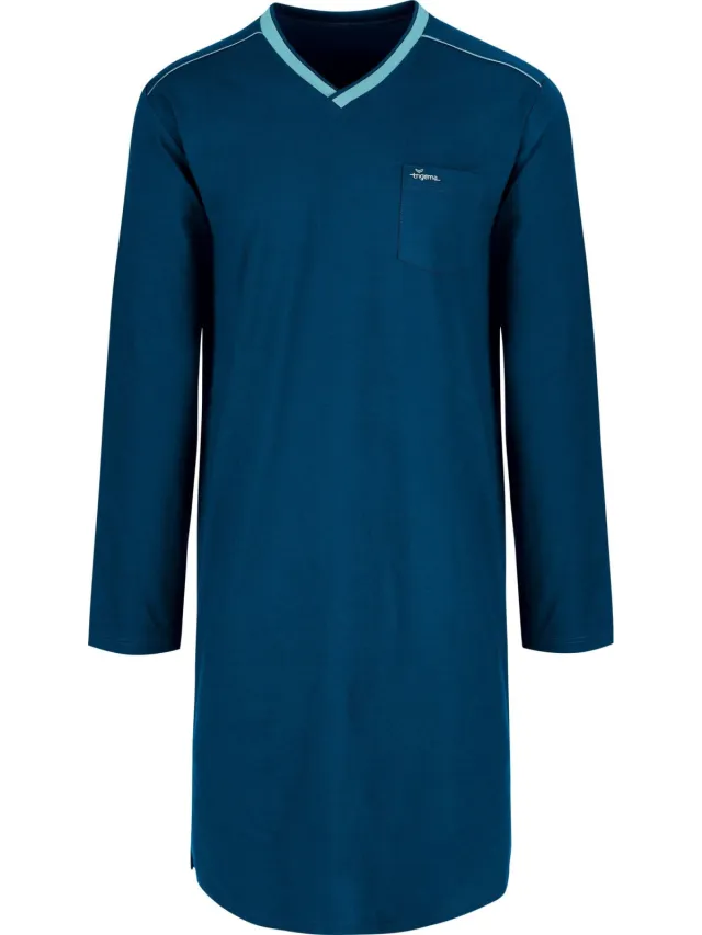 TRIGEMA Classic Fit nachtjapon saffier, Effen