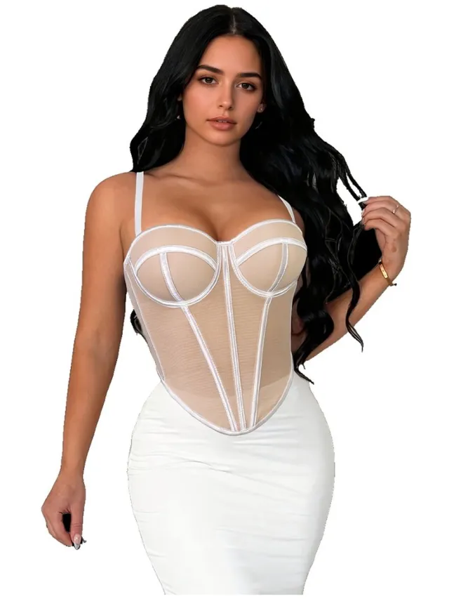 Currero Bodysuit Dames - Shapewear - Bodystocking - Corrigerende Body - Ingebouwde BH - Vormgevend & Afslankend Effect - Licht Beige