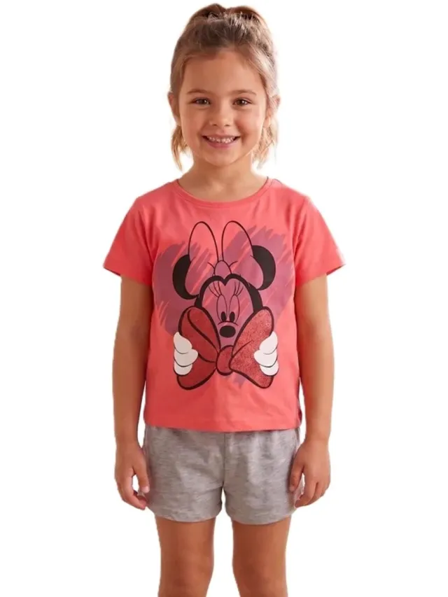 Disney Minnie mouse Shortama 128cm jaar 8 grijs