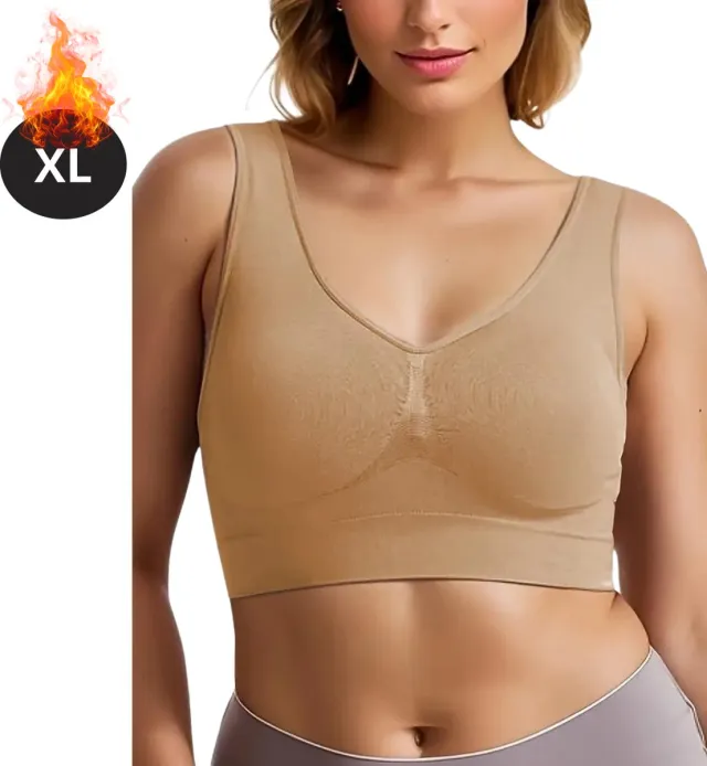 Livano BH Zonder Beugel - Zonder Bandjes - Push-up Bh's - Comfort Beha - Gemengd - Comfortabel - Lichtabrikoos