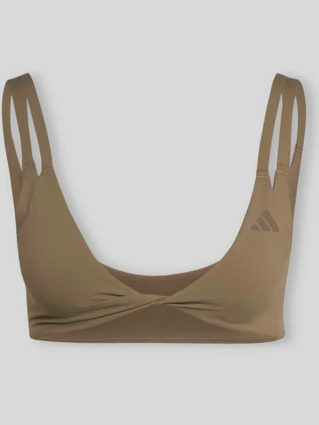 Adidas sport-bh met logoprint model 'TWIST' taupe, foto 2