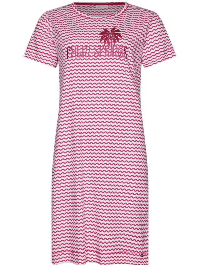 Rebelle MyRebelle - Nachthemd - Palm Springs - Bio Katoen - Roze/Wit