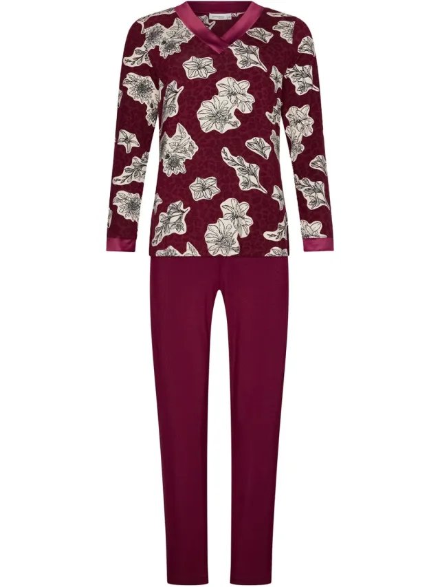 Pastunette Premium - Pyjama - Burgundy Dream - Ecovero Viscose - Bordeaux Rood