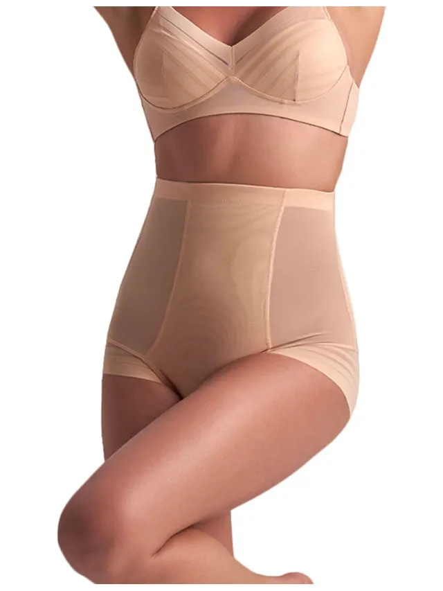 Bye Bra Powermesh Bye ultra high rise shapewear slip beige