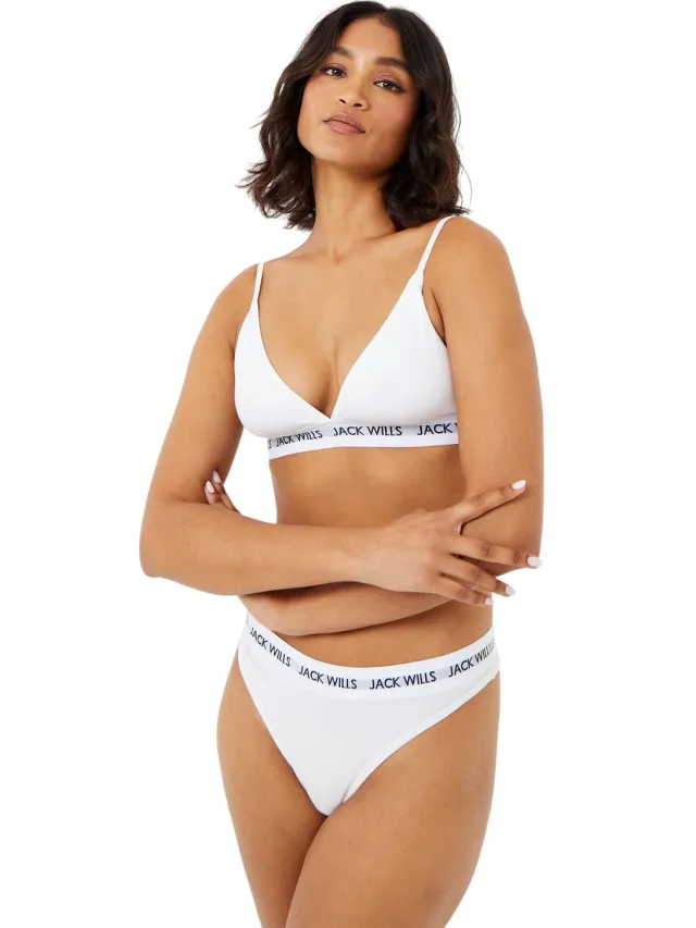 Jack Wills Biddstone-bralette voor dames (set van 2) (Wit)