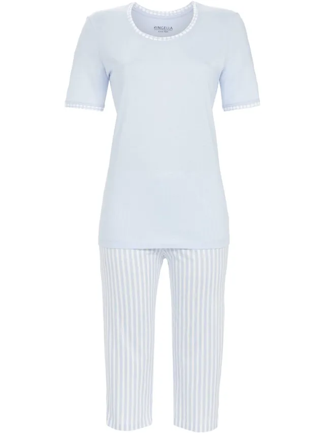 Ringella Blauwe strepen pyjama Ringella - Blauw - Maat - 52