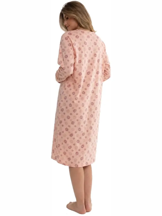 Cocodream Quality Cocodream Nachthemd 'Gunera Roze' - Dames Nachtmode - Lange Mouw - Roze