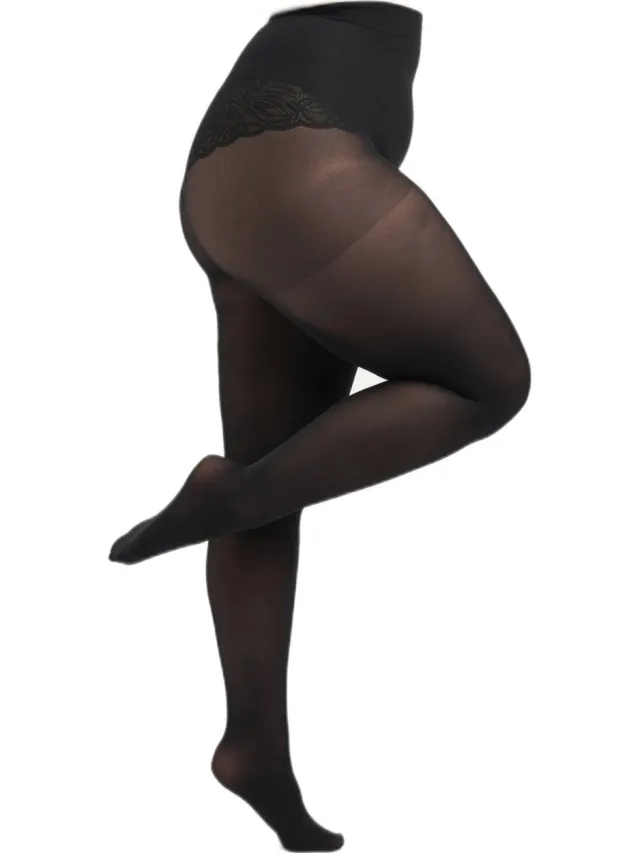 MS Mode Plus Size super stretch panty 40 denier - zwart (set van 2)