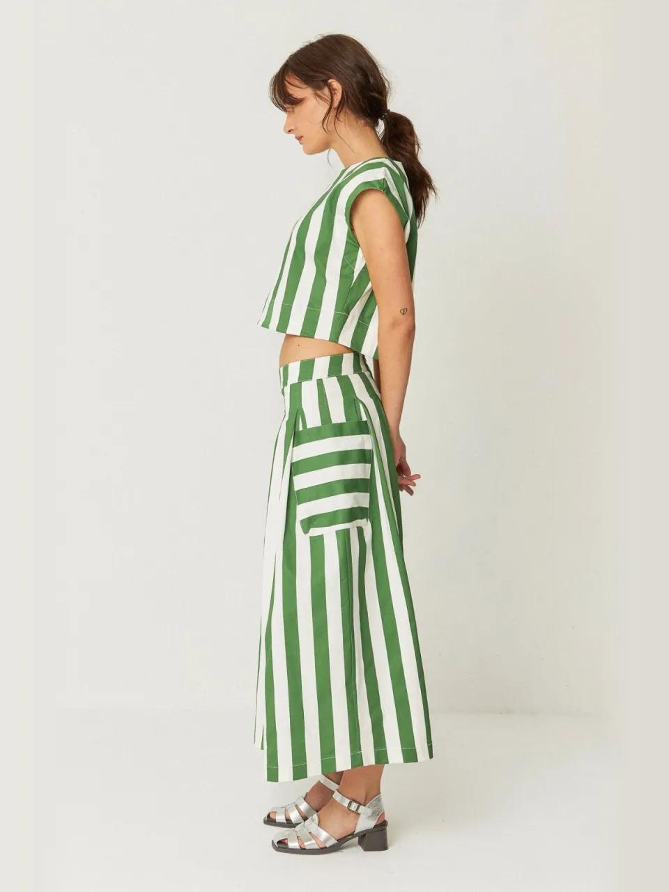 Skfk dames vegan Rok Irama Wit Groen, foto 2