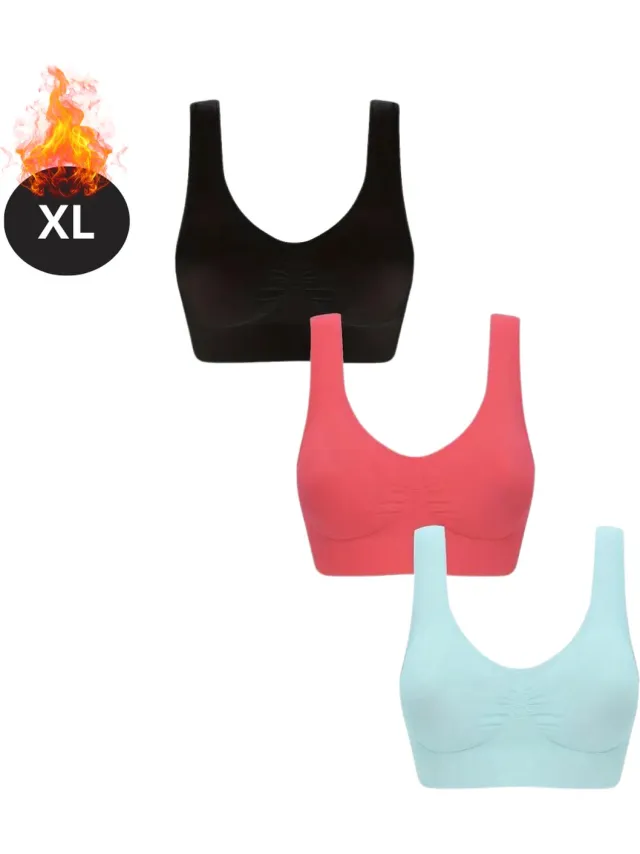 Nivard BH Set Zonder Beugel - Zonder Bandjes - Push-up Bh's - Comfort Beha - Comfortabel - Sterk - Dames - 3 Pack - Gemengd 5