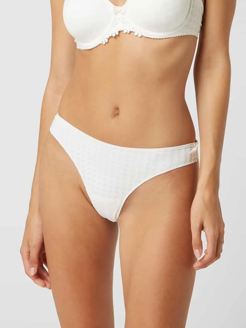 Marie Jo String met structuurmotief, model 'Avero Thong' Offwhite