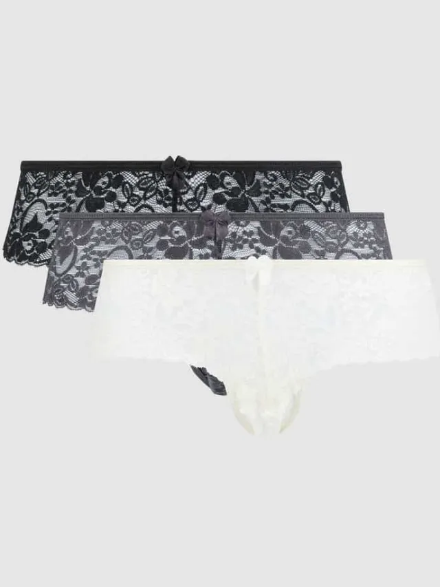 Lascana String van kant in een set van 3 stuks Ecru