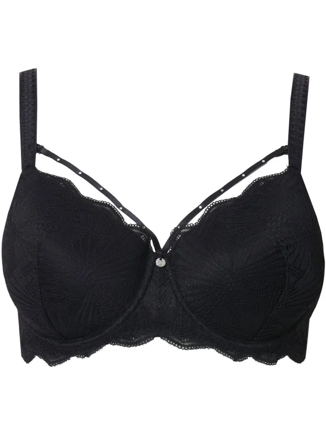 TruYou Dames - Beugelbeha afneembare sierbandjes zachte cups kant - Zwart