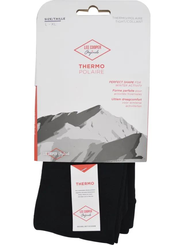 inter socks Lee Cooper Thermo maillot dames Zwart - 2 PAAR - SKI - FLEECE PANTY