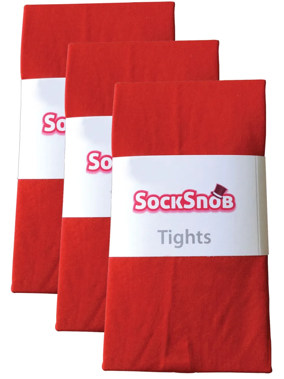 Sock Snob 3 paar dames gekleurde ondoorzichtige 80 denier panty's - Vuur Rood, foto 2