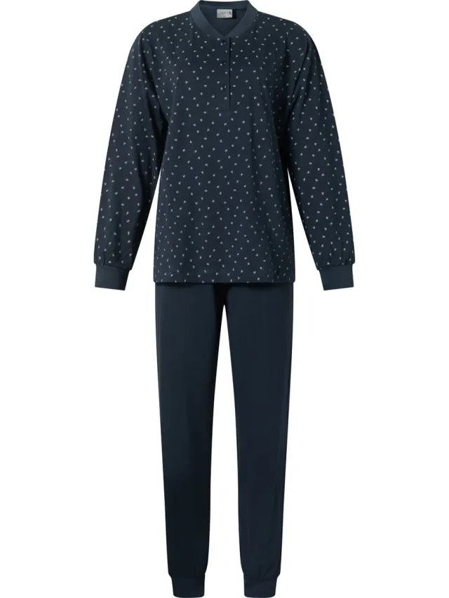 Lunatex dames pyjama 124197 Leafs navy