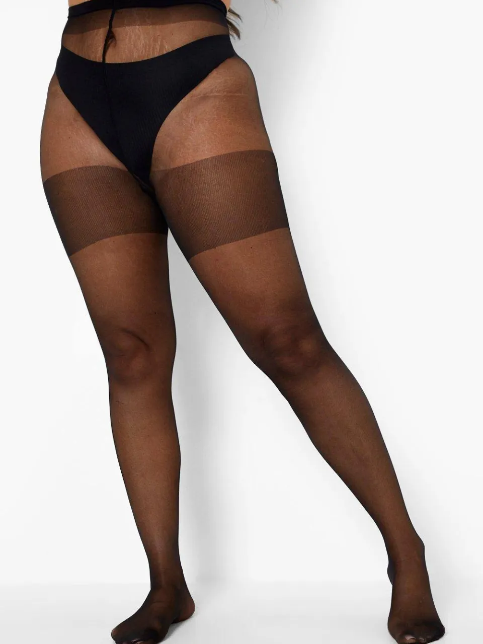 boohoo Dames Plus 15 Denier Shaper Panty's zwart, foto 4