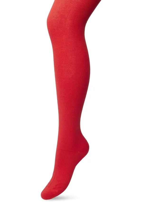 Bonnie Doon Biologisch Katoenen Maillot Dames Rood maat 40/42 L - Uitstekende pasvorm - Gladde Naden - OEKO-TEX gecertificeerd - Bio Cotton Tights - Duurzaam en Huidvriendelijk Bio Katoen - Fel Rood - Southern Fish Red - BP051900.358
