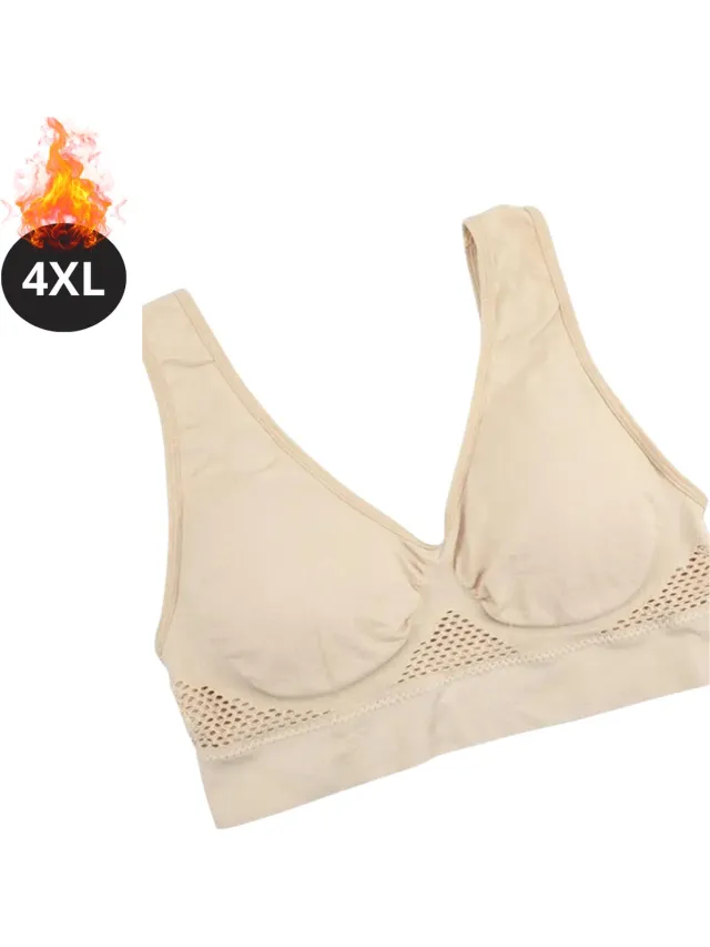 Bovista BH Zonder Beugel - Zonder Bandjes - Push-up Bh's - Comfort Beha - Comfortabel - Sterk - Plus Size - Beige